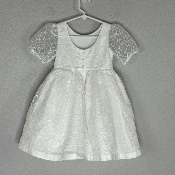 Janie and Jack Special Occasions Girls Size 4 Dress Floral White - Picture 3 of 7